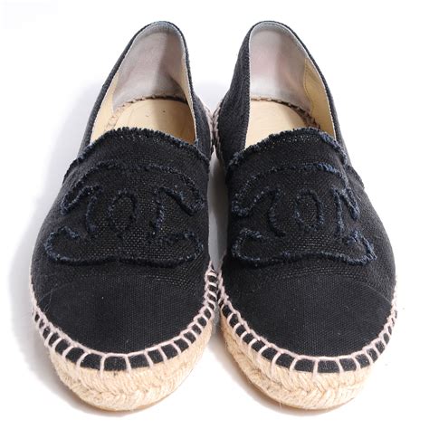 black espadrilles chanel|authentic chanel espadrilles for sale.